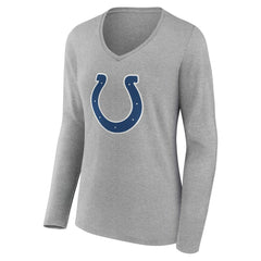 Indianapolis Colts Women's Team Authentic Personalized Name & Number Long Sleeve V-Neck T-Shirt - Gray cheap