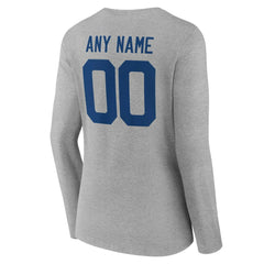 Indianapolis Colts Women's Team Authentic Personalized Name & Number Long Sleeve V-Neck T-Shirt - Gray cheap