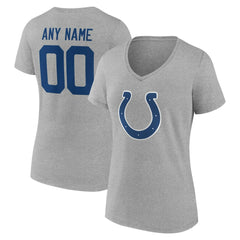 Indianapolis Colts Women's Team Authentic Personalized Name & Number V-Neck T-Shirt - Gray sale
