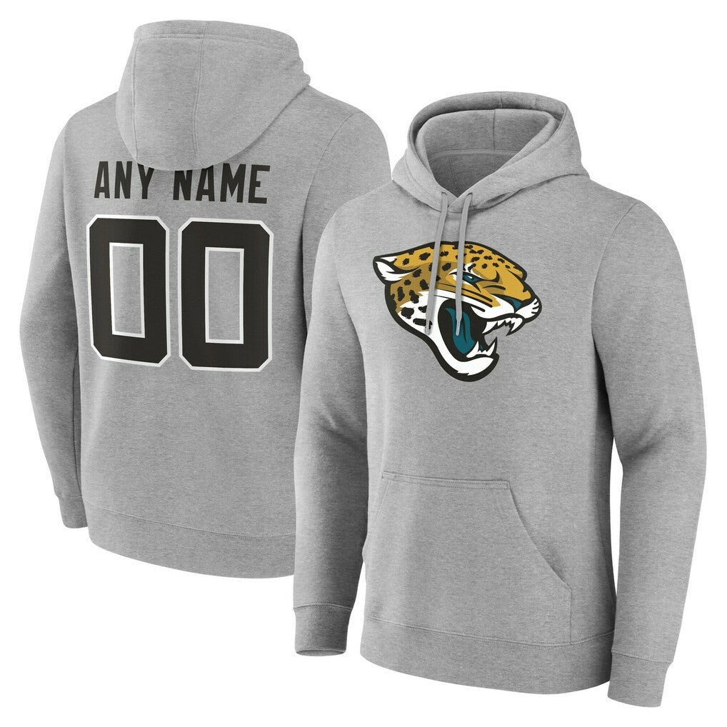 Jacksonville Jaguars Team Authentic Personalized Name & Number Hoodie - Gray outlet