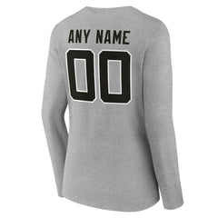 Jacksonville Jaguars Women's Team Authentic Personalized Name & Number Long Sleeve V-Neck T-Shirt - Gray for sale