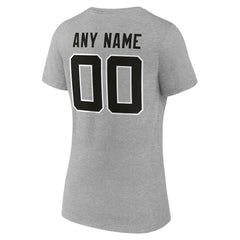 Jacksonville Jaguars Women's Team Authentic Personalized Name & Number V-Neck T-Shirt - Gray discount