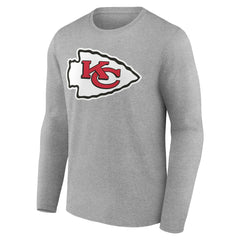 Kansas City Chiefs Team Authentic Personalized Name & Number Long Sleeve T-Shirt - Gray sale