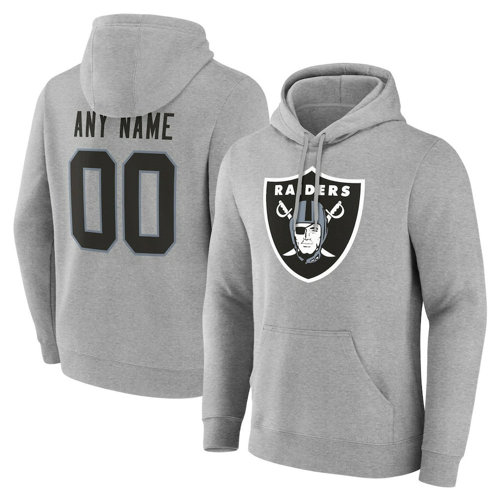 Las Vegas Raiders Team Authentic Personalized Name & Number Hoodie - Gray cheap