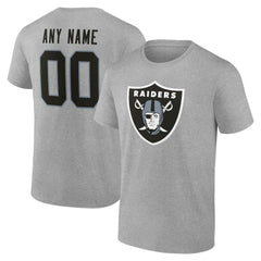 Las Vegas Raiders Team Authentic Personalized Name & Number T-Shirt - Gray outlet