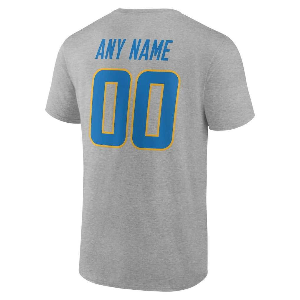 Los Angeles Chargers Team Authentic Personalized Name & Number T-Shirt - Gray online