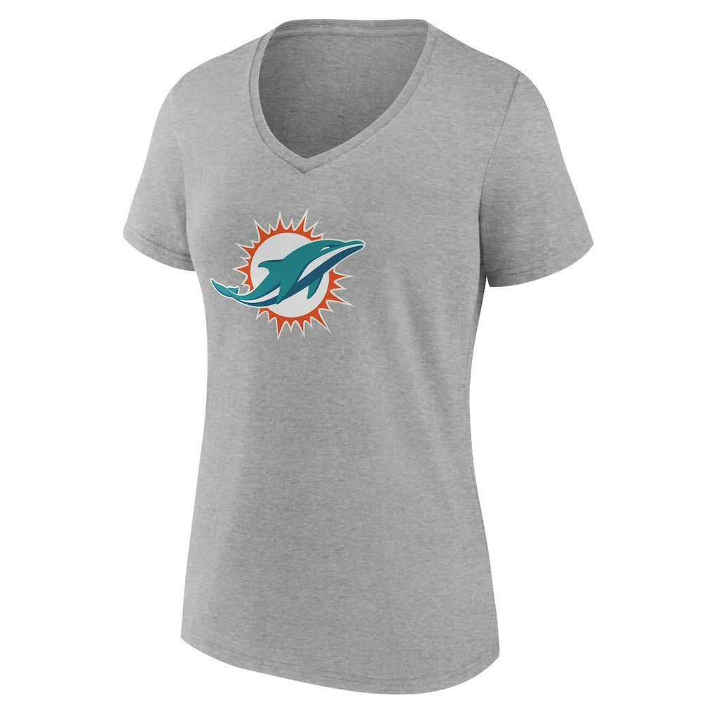 Miami Dolphins Women's Team Authentic Personalized Name & Number V-Neck T-Shirt - Gray on sale