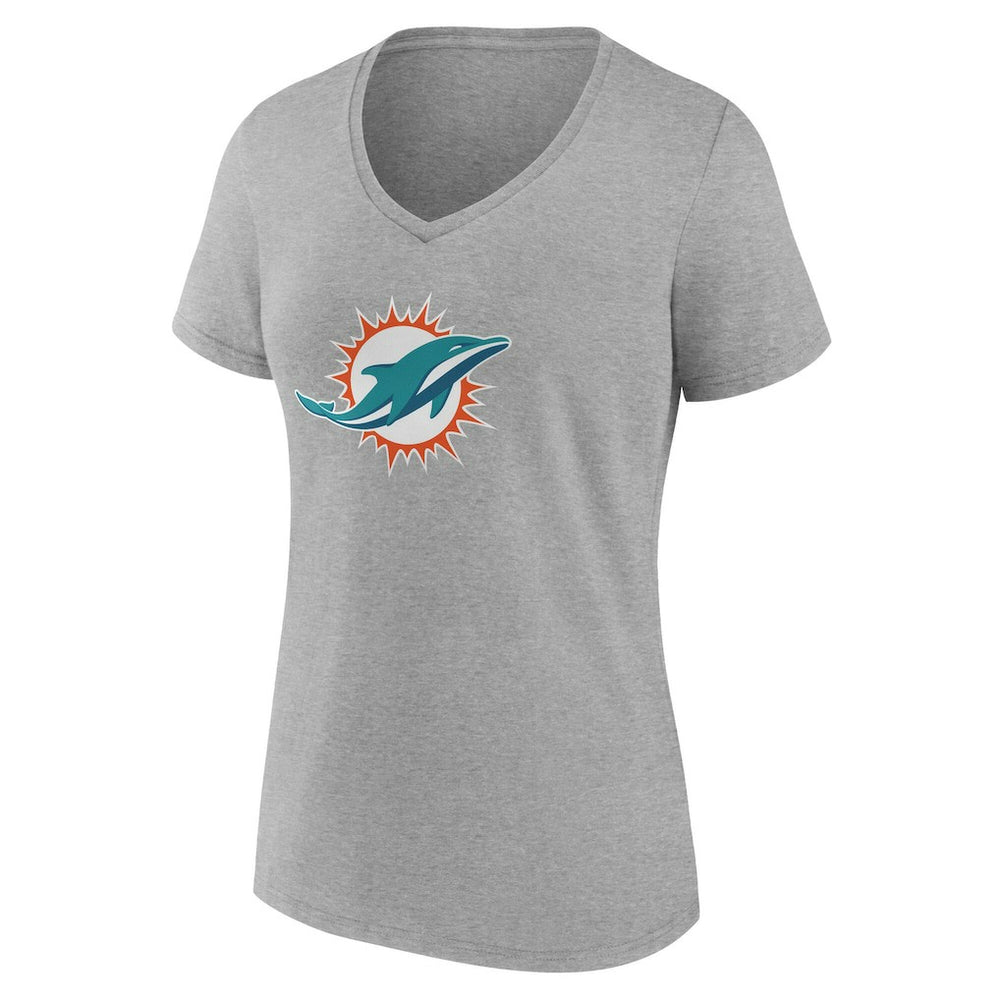 Miami Dolphins Women's Team Authentic Personalized Name & Number V-Neck T-Shirt - Gray on sale