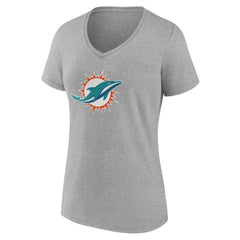 Miami Dolphins Women's Team Authentic Personalized Name & Number V-Neck T-Shirt - Gray on sale