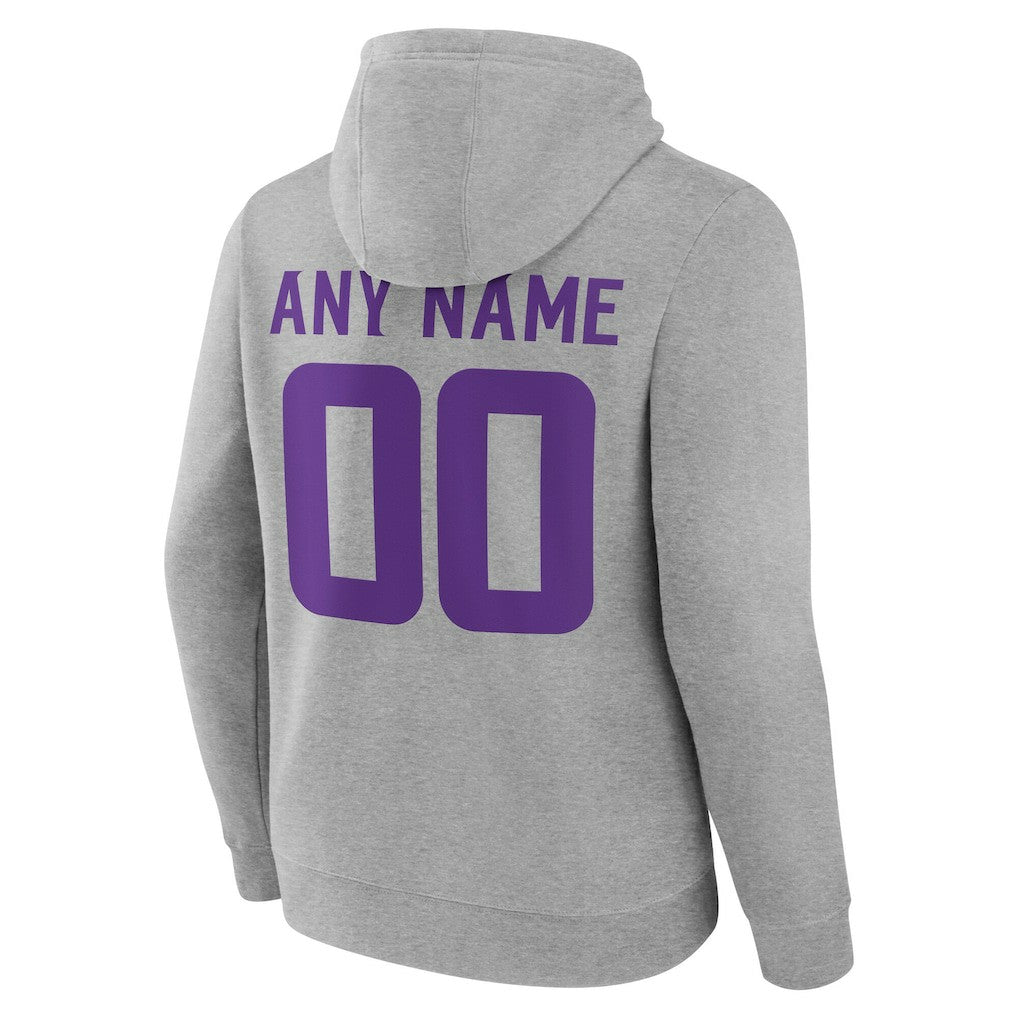 Minnesota Vikings Team Authentic Personalized Name & Number Hoodie - Gray sale