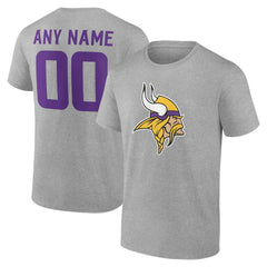 Minnesota Vikings Team Authentic Personalized Name & Number T-Shirt - Gray online