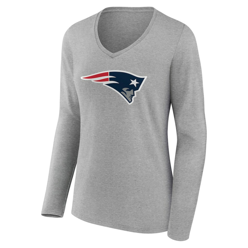 New England Patriots Women's Team Authentic Personalized Name & Number Long Sleeve V-Neck T-Shirt - Gray online