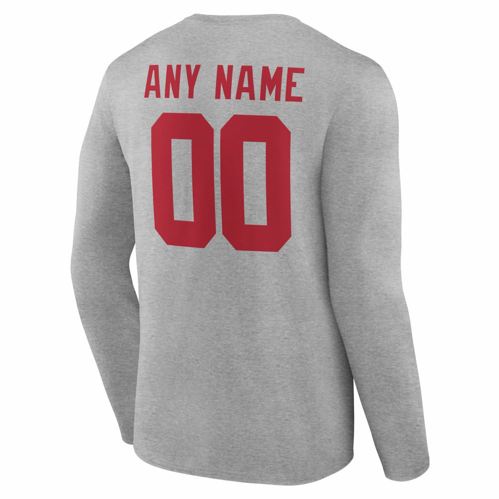 New York Giants Team Authentic Personalized Name & Number Long Sleeve T-Shirt - Gray online