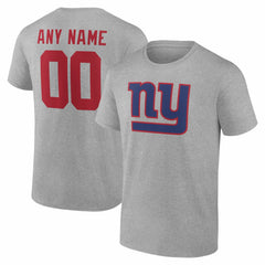 New York Giants Team Authentic Personalized Name & Number T-Shirt - Gray discount