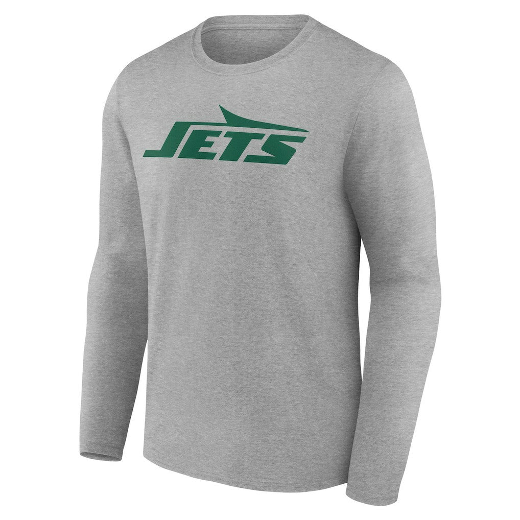 New York Jets Team Authentic Personalized Name & Number Long Sleeve T-Shirt - Gray cheap