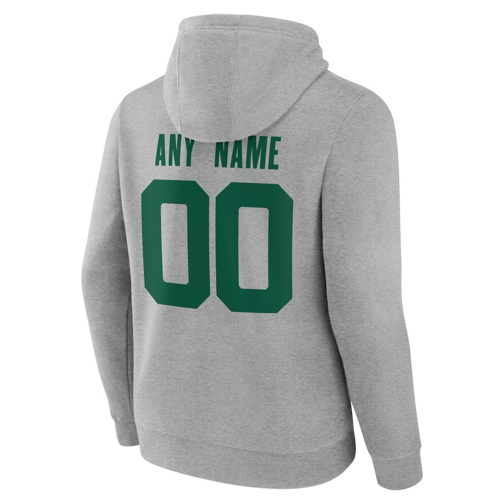 New York Jets Team Authentic Personalized Name & Number Hoodie - Gray for sale
