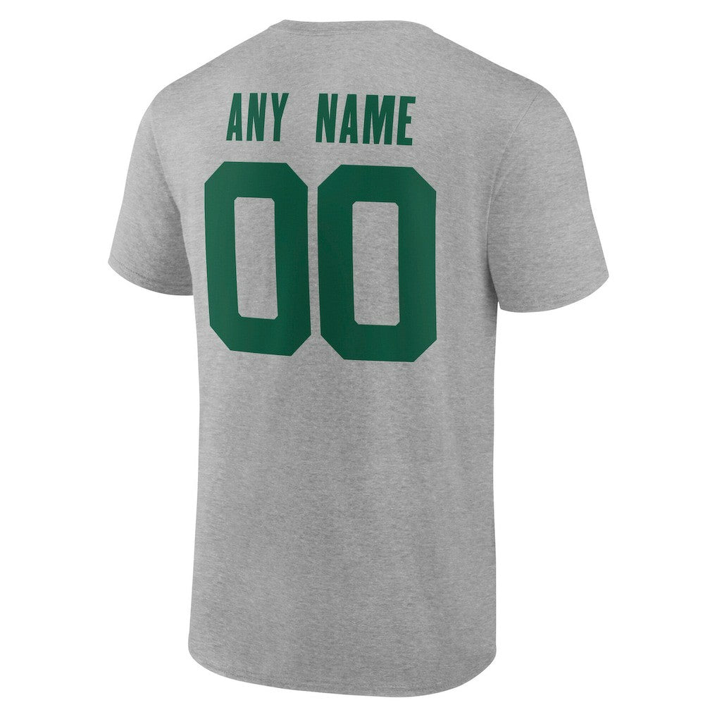 New York Jets Team Authentic Personalized Name & Number T-Shirt - Gray for sale