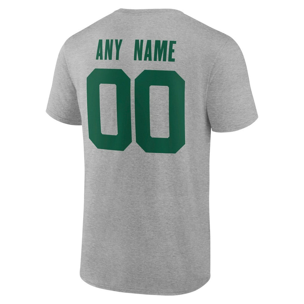 New York Jets Team Authentic Personalized Name & Number T-Shirt - Gray for sale