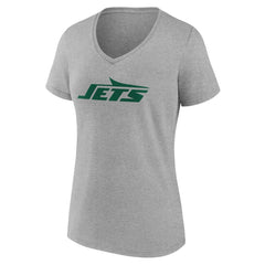New York Jets Women's Team Authentic Personalized Name & Number V-Neck T-Shirt - Gray discount