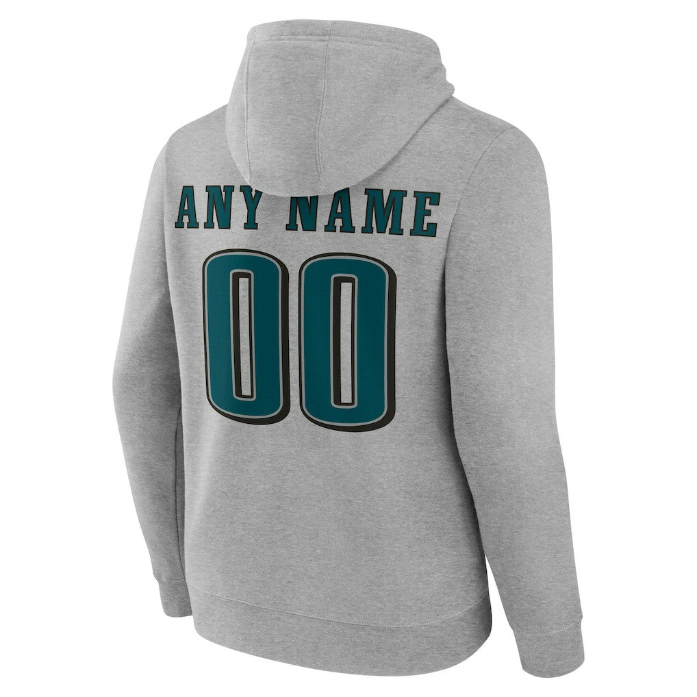 Philadelphia Eagles Team Authentic Personalized Name & Number Hoodie - Gray for sale
