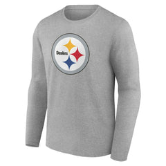 Pittsburgh Steelers Team Authentic Personalized Name & Number Long Sleeve T-Shirt - Gray for sale