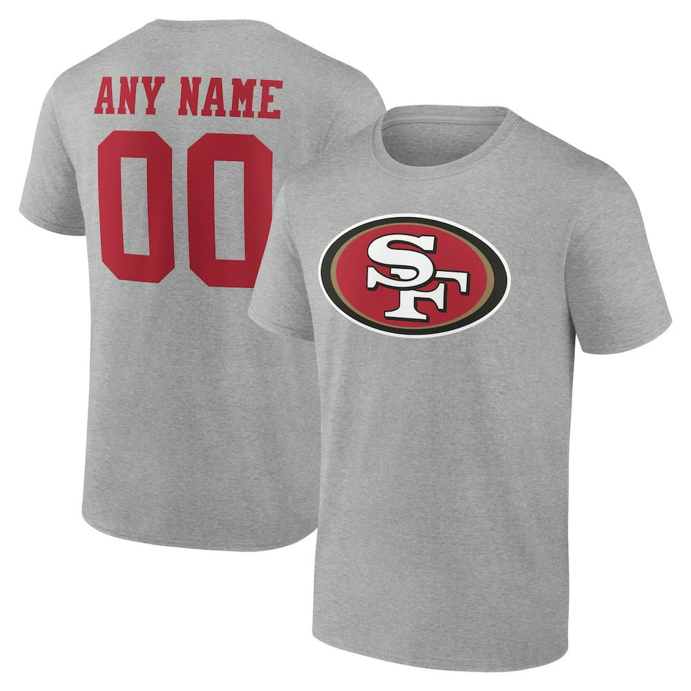 San Francisco 49ers Team Authentic Personalized Name & Number T-Shirt - Gray discount