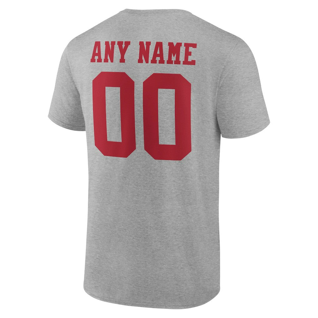 San Francisco 49ers Team Authentic Personalized Name & Number T-Shirt - Gray discount