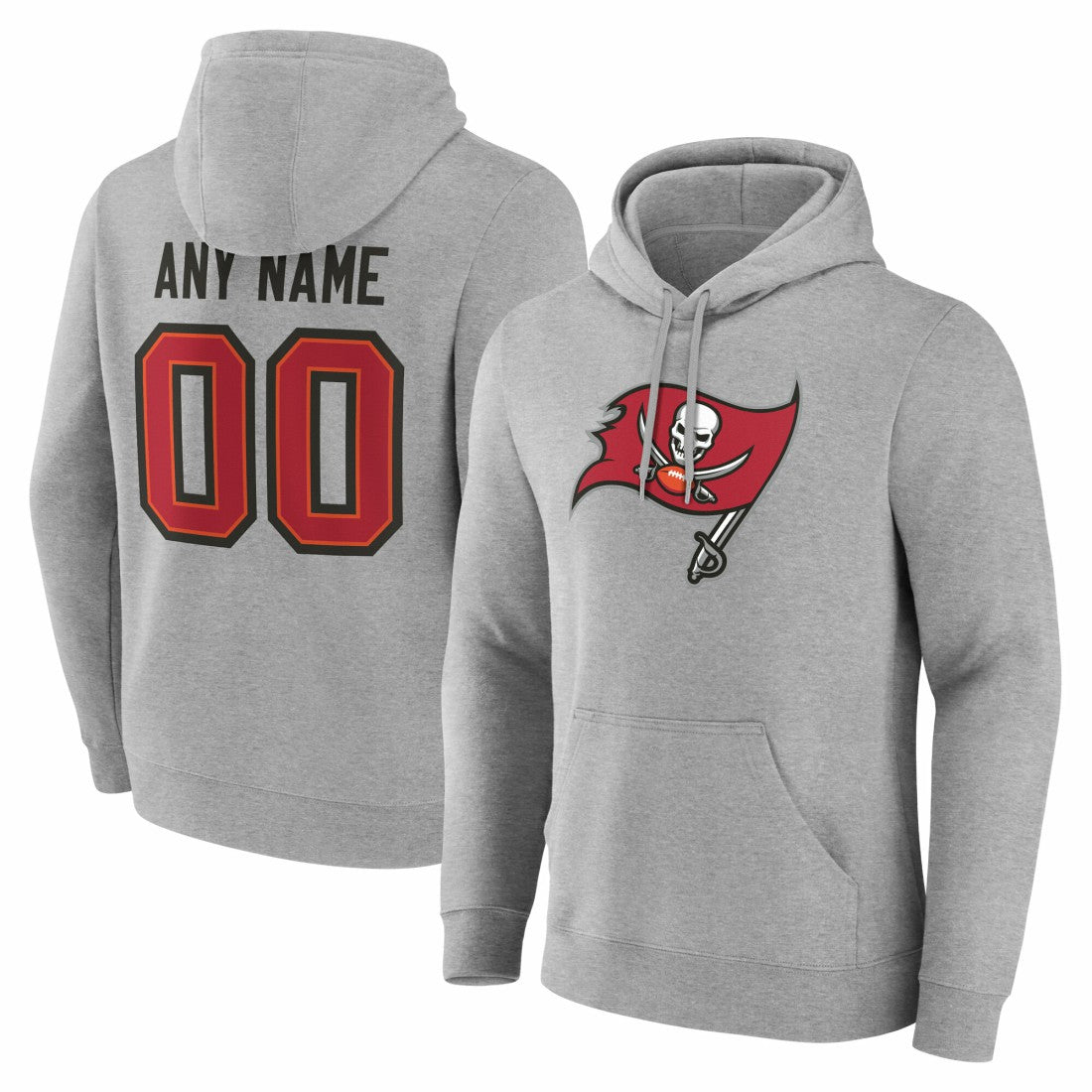 Tampa Bay Buccaneers Team Authentic Personalized Name & Number Hoodie - Gray cheap