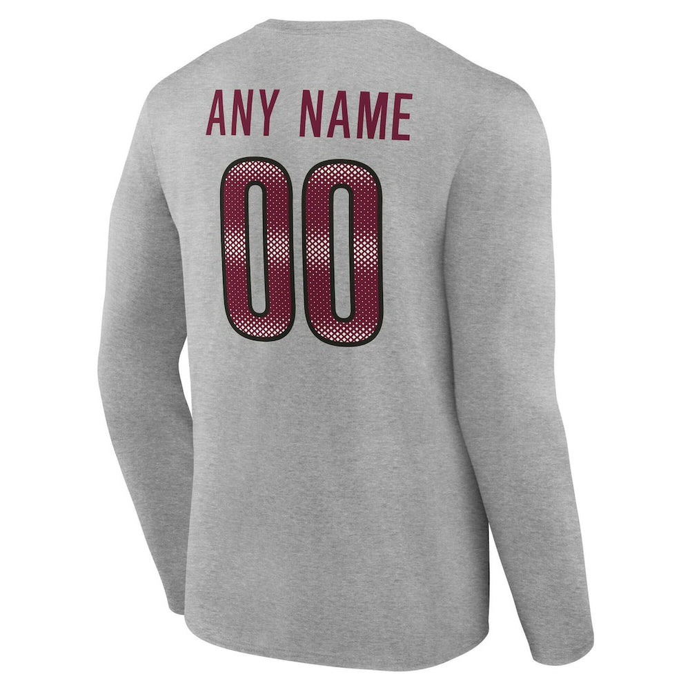 Washington Commanders Team Authentic Personalized Name & Number Long Sleeve T-Shirt - Gray cheap