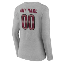 Washington Commanders Women's Team Authentic Personalized Name & Number Long Sleeve V-Neck T-Shirt - Gray cheap