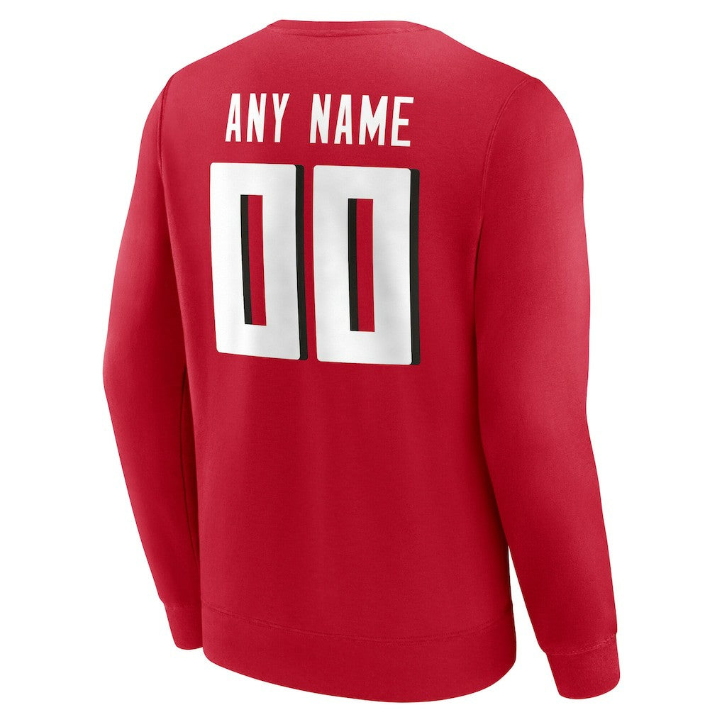 Atlanta Falcons Team Authentic Personalized Name & Number Sweatshirt - Red discount