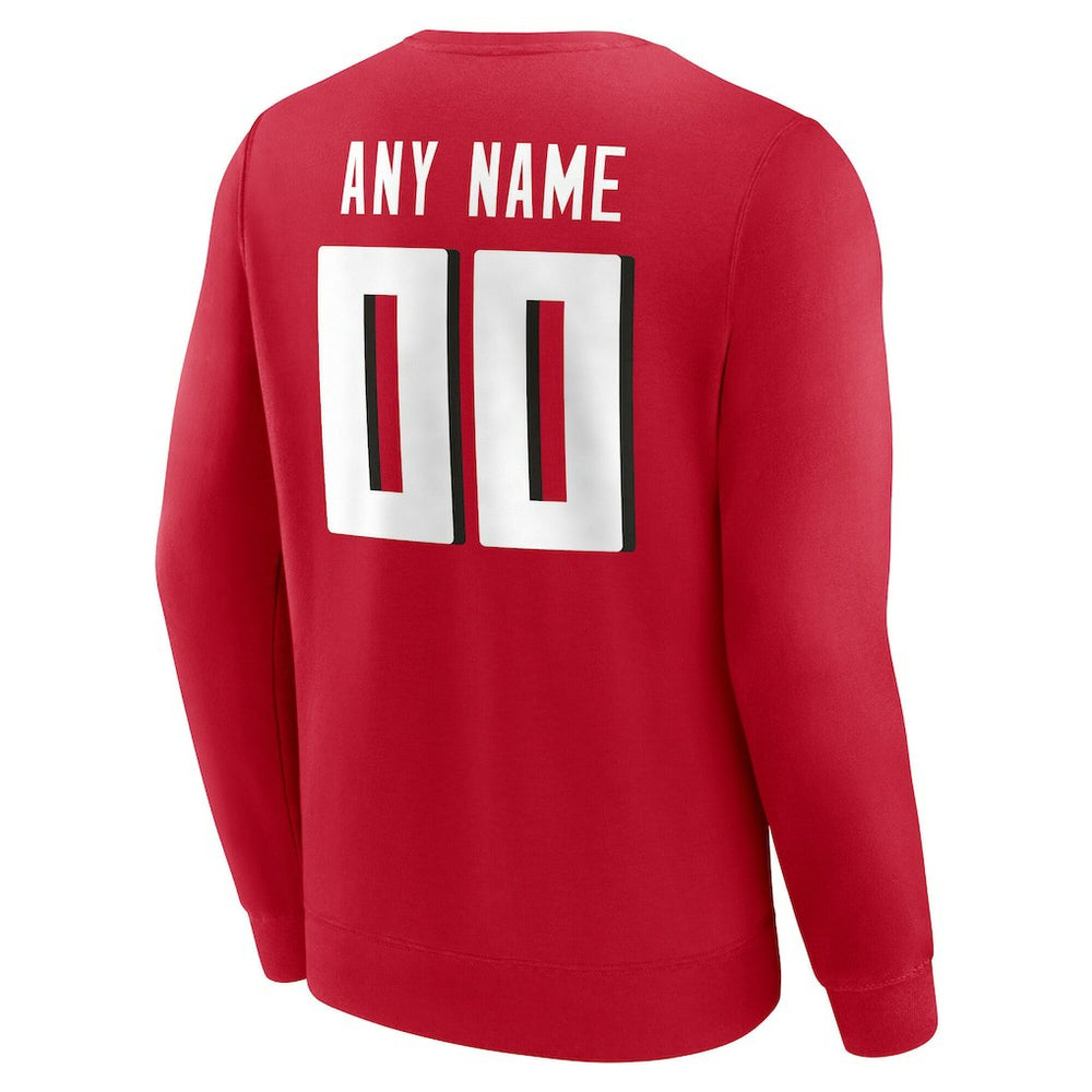 Atlanta Falcons Team Authentic Personalized Name & Number Sweatshirt - Red discount