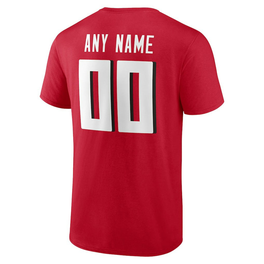 Atlanta Falcons Team Authentic Personalized Name & Number T-Shirt - Red outlet