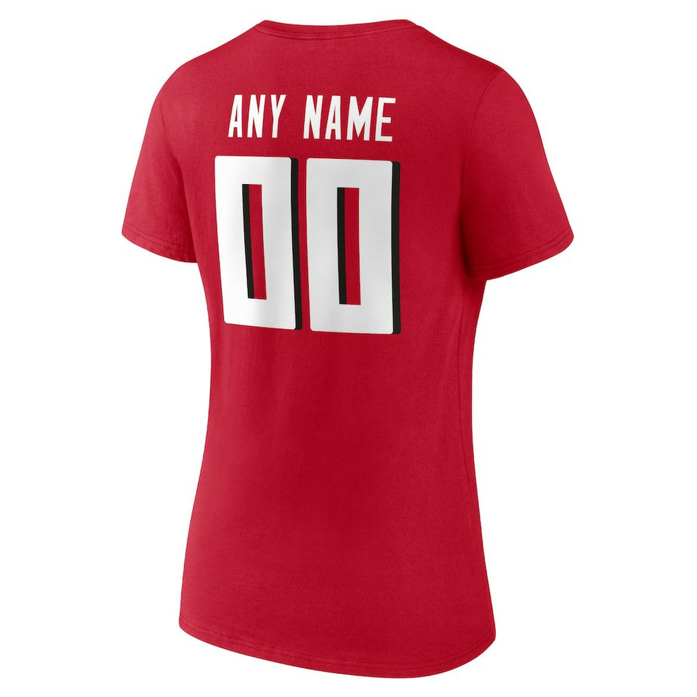 Atlanta Falcons Women's Team Authentic Personalized Name & Number V-Neck T-Shirt - Red cheap