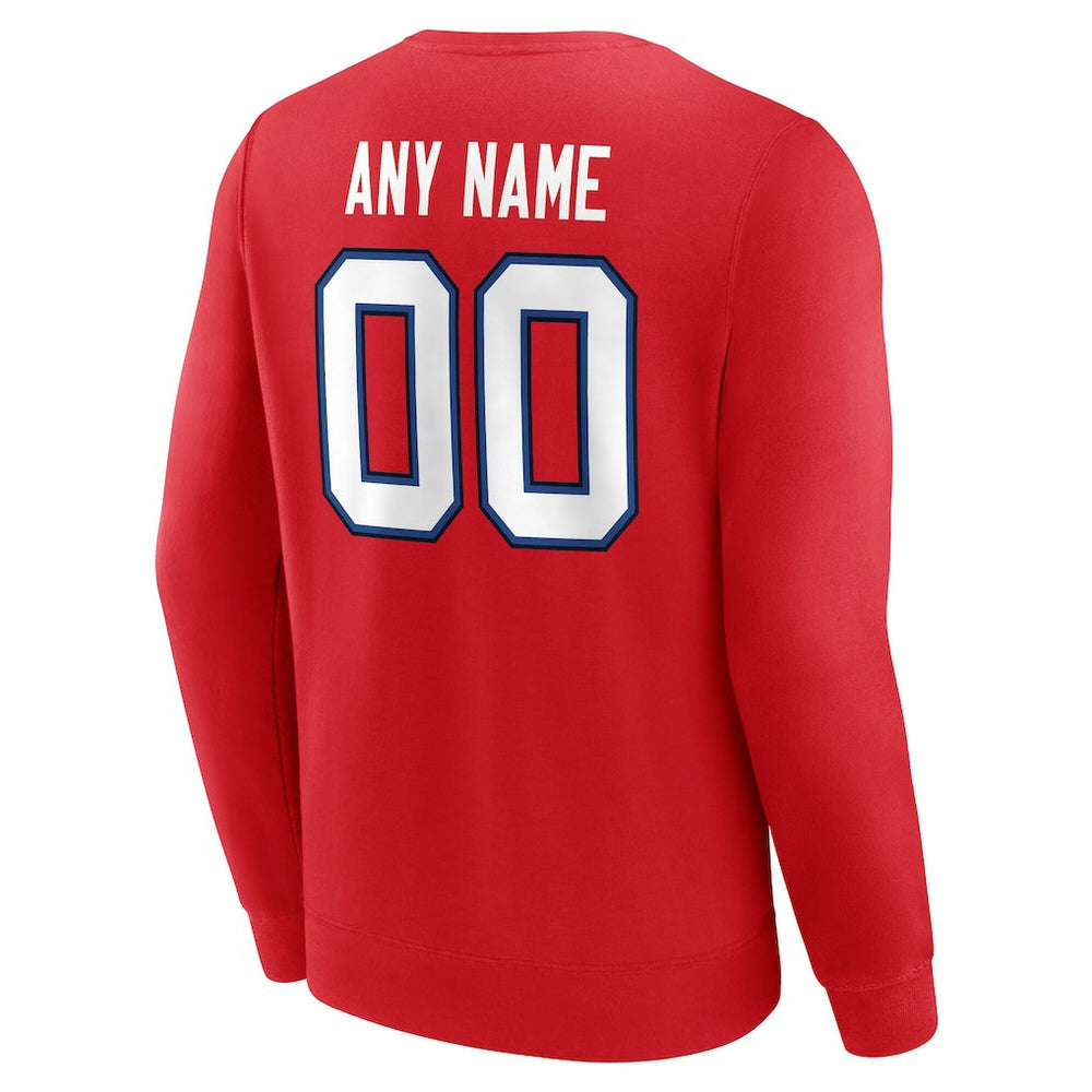 Buffalo Bills Team Authentic Personalized Name & Number Sweatshirt - Red discount