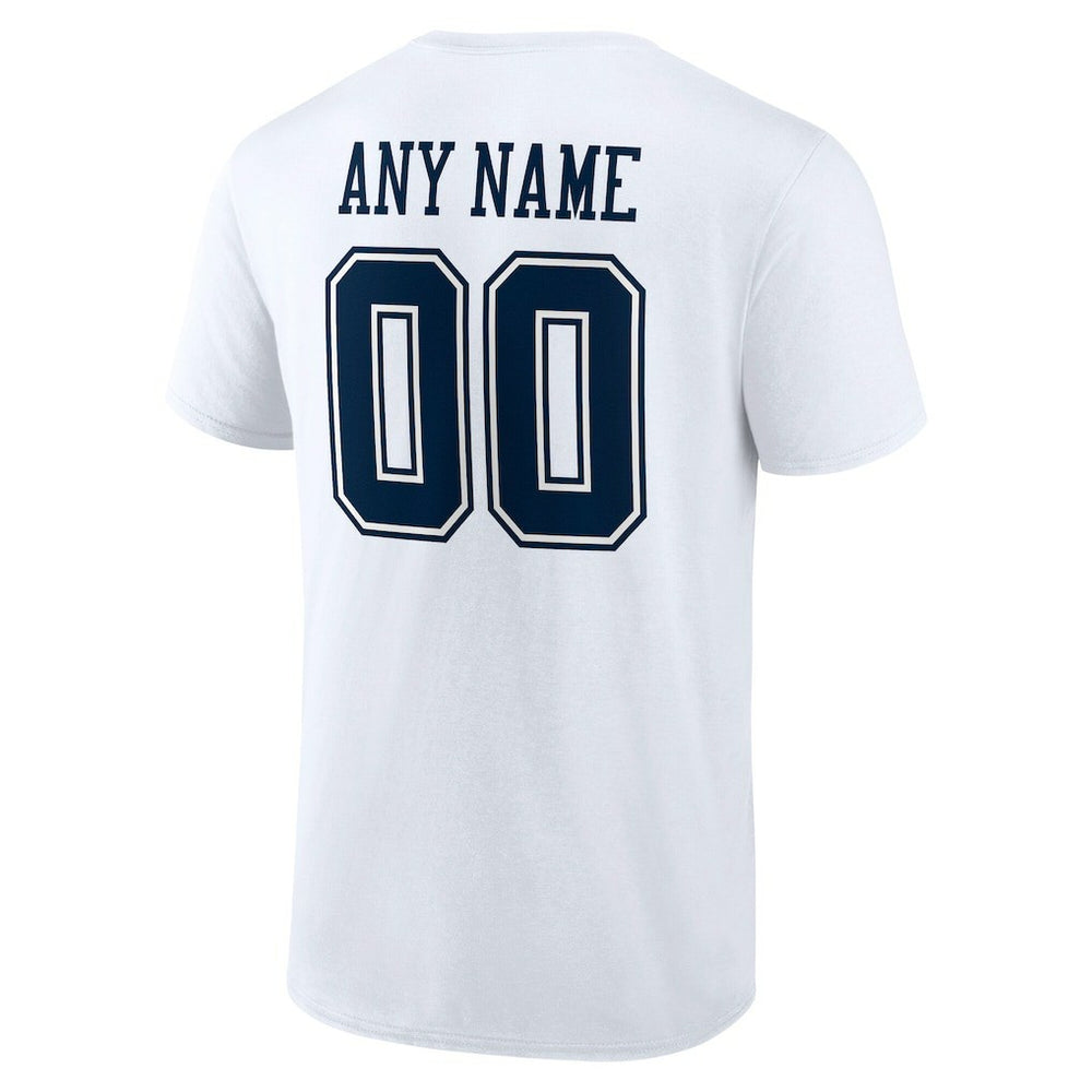 Dallas Cowboys Team Authentic Personalized Name & Number T-Shirt - White cheap