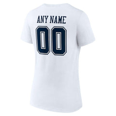 Dallas Cowboys Women's Team Authentic Personalized Name & Number V-Neck T-Shirt - White online