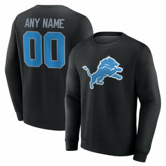 Detroit Lions Team Authentic Personalized Name & Number Sweatshirt - Black discount