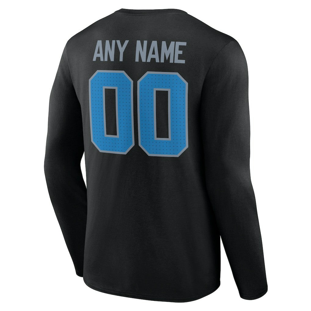 Detroit Lions Team Authentic Personalized Name & Number Long Sleeve T-Shirt - Black outlet
