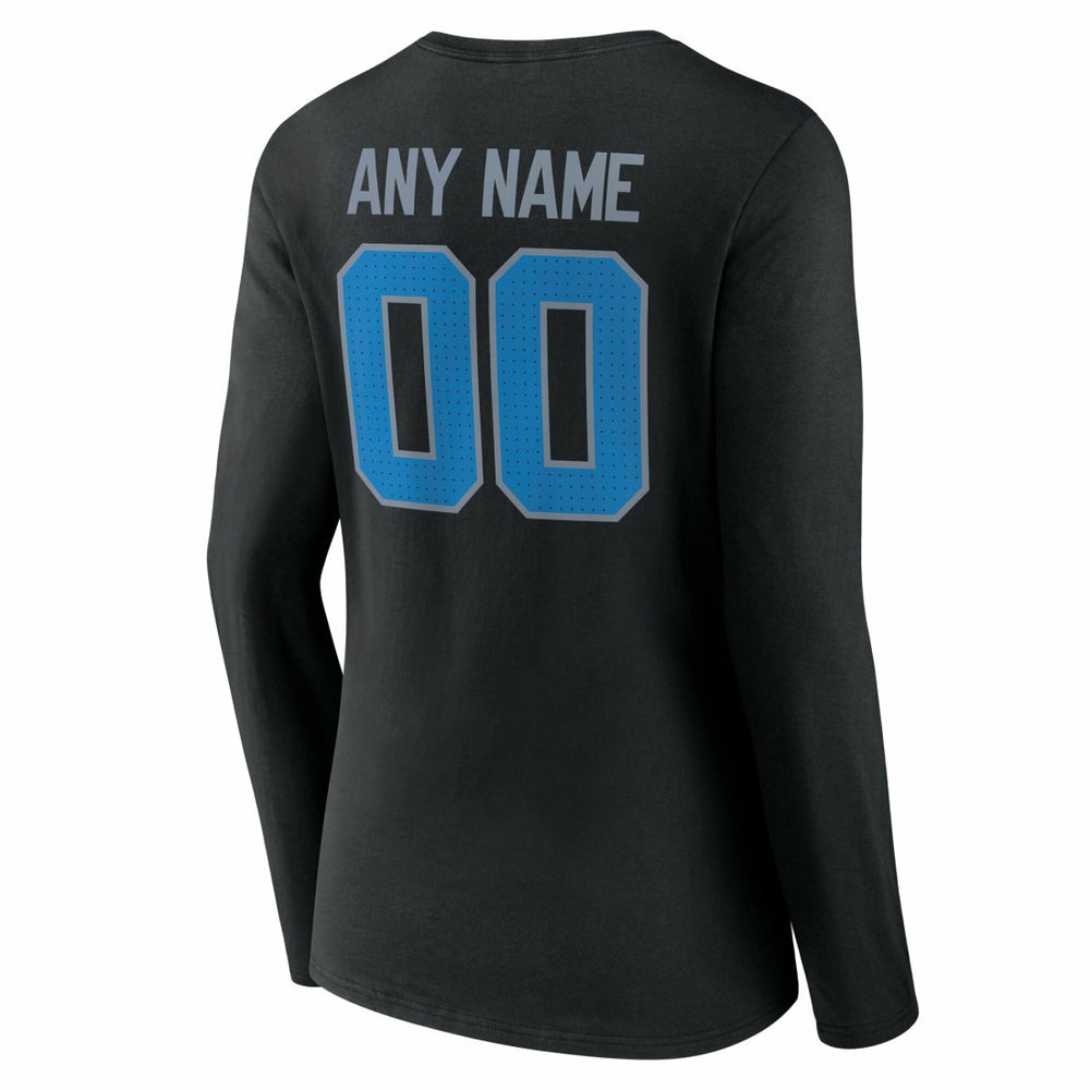 Detroit Lions Women's Team Authentic Personalized Name & Number Long Sleeve V-Neck T-Shirt - Black outlet