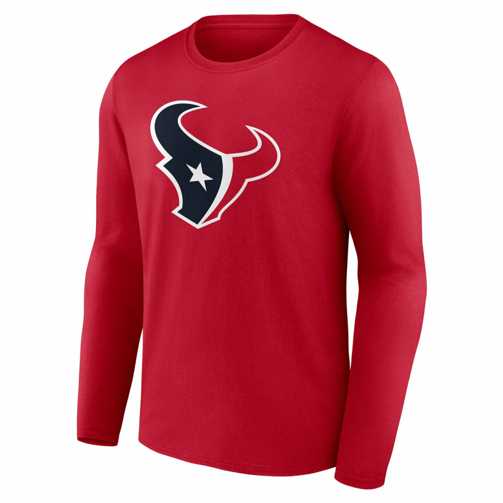 Houston Texans Team Authentic Personalized Name & Number Long Sleeve T-Shirt - Red discount