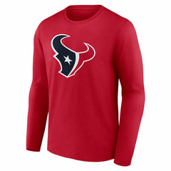 Houston Texans Team Authentic Personalized Name & Number Long Sleeve T-Shirt - Red discount