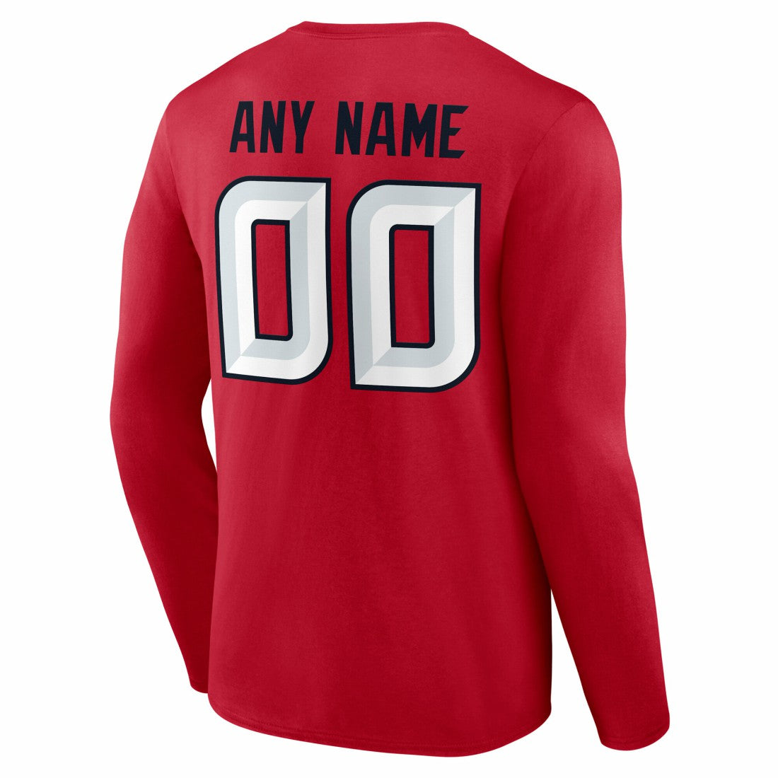 Houston Texans Team Authentic Personalized Name & Number Long Sleeve T-Shirt - Red discount