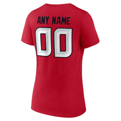 Houston Texans Women's Team Authentic Personalized Name & Number V-Neck T-Shirt - Red sale