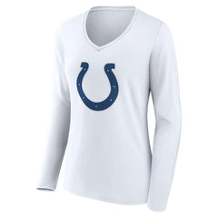 Indianapolis Colts Women's Team Authentic Personalized Name & Number Long Sleeve V-Neck T-Shirt - White online