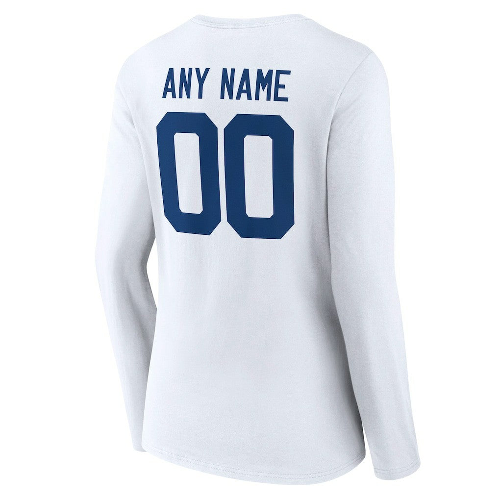 Indianapolis Colts Women's Team Authentic Personalized Name & Number Long Sleeve V-Neck T-Shirt - White online