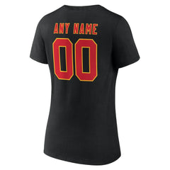 Kansas City Chiefs Women's Team Authentic Personalized Name & Number V-Neck T-Shirt - Black cheap