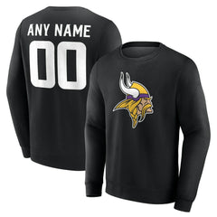 Minnesota Vikings Team Authentic Personalized Name & Number Sweatshirt - Black cheap