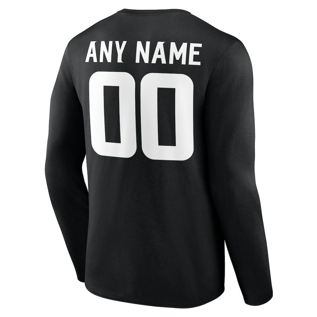 Minnesota Vikings Team Authentic Personalized Name & Number Long Sleeve T-Shirt - Black cheap