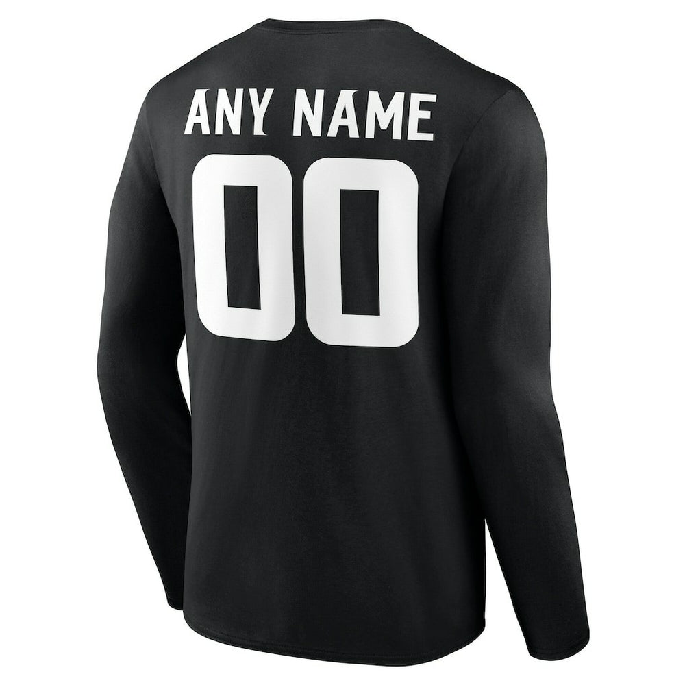 Minnesota Vikings Team Authentic Personalized Name & Number Long Sleeve T-Shirt - Black cheap